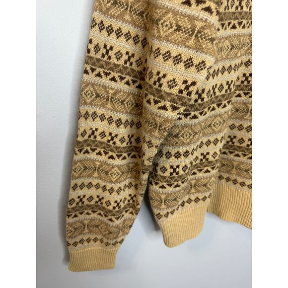 Polo Ralph Lauren Vintage 90’s Men’s Fair Isle Linen Silk Cotton Sweater Sz XL - Picture 10 of 13